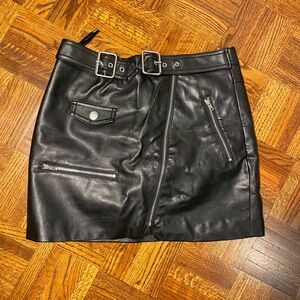 Forever 21 Black Faux Leather Mini Skirt